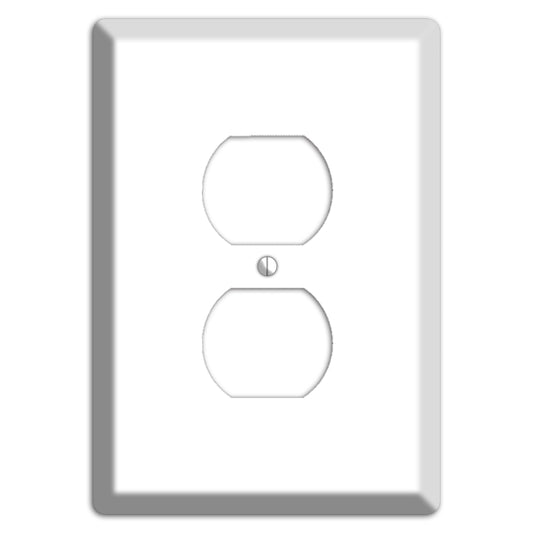 White Metal Duplex Outlet Wallplate