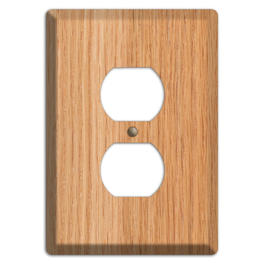 Red Oak Wood Duplex Outlet Cover Plate