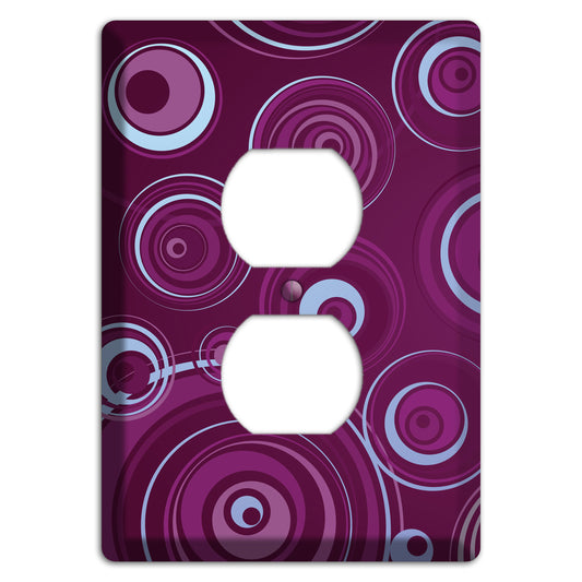 Purple Circles 3 Duplex Outlet Wallplate