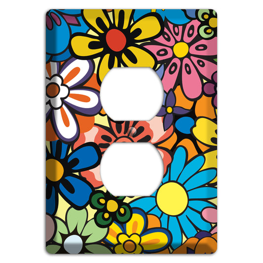 Flower Power Duplex Outlet Wallplate