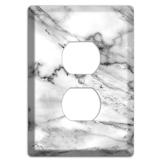 Black and White marble Duplex Outlet Wallplate