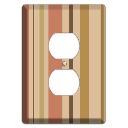 Multi Dusty Pink Vertical Stripes Duplex Outlet Wallplate