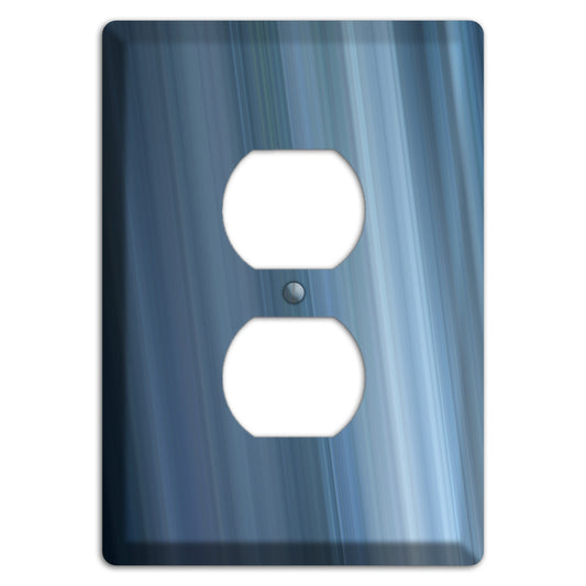 Brushed Blue Stripes Duplex Outlet Wallplate