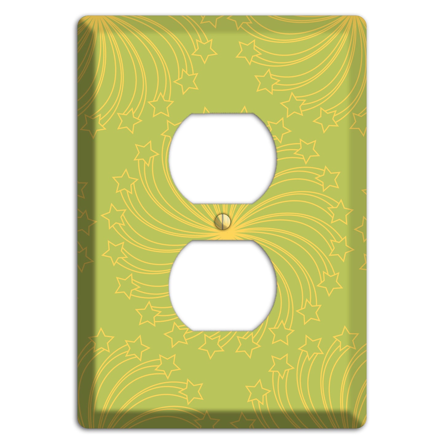 Multi Lime Star Swirl Duplex Outlet Wallplate