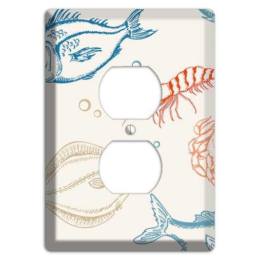 Mixed Sea Life Style 1 Duplex Outlet Wallplate