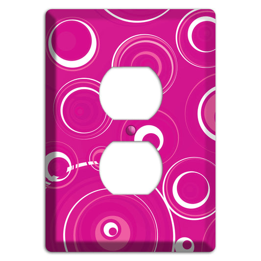 Dark Pink Circles Duplex Outlet Wallplate