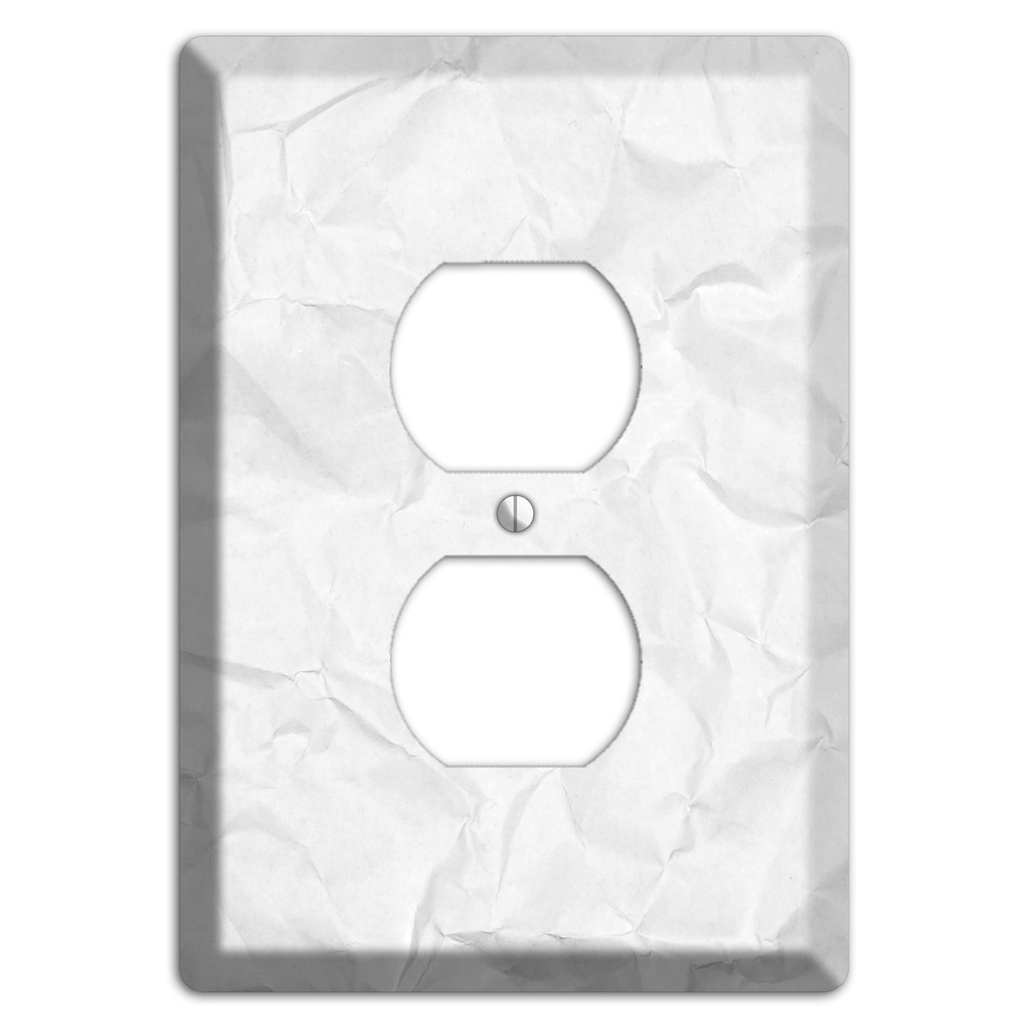 Concrete Crinkled Paper Duplex Outlet Wallplate