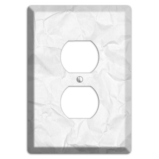 Concrete Crinkled Paper Duplex Outlet Wallplate