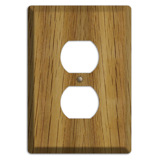 White Oak Wood Duplex Outlet Cover Plate