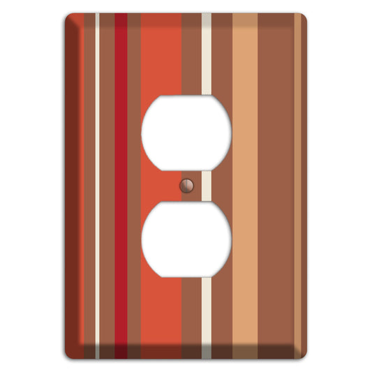 Multi Coral Vertical Stripe Duplex Outlet Wallplate