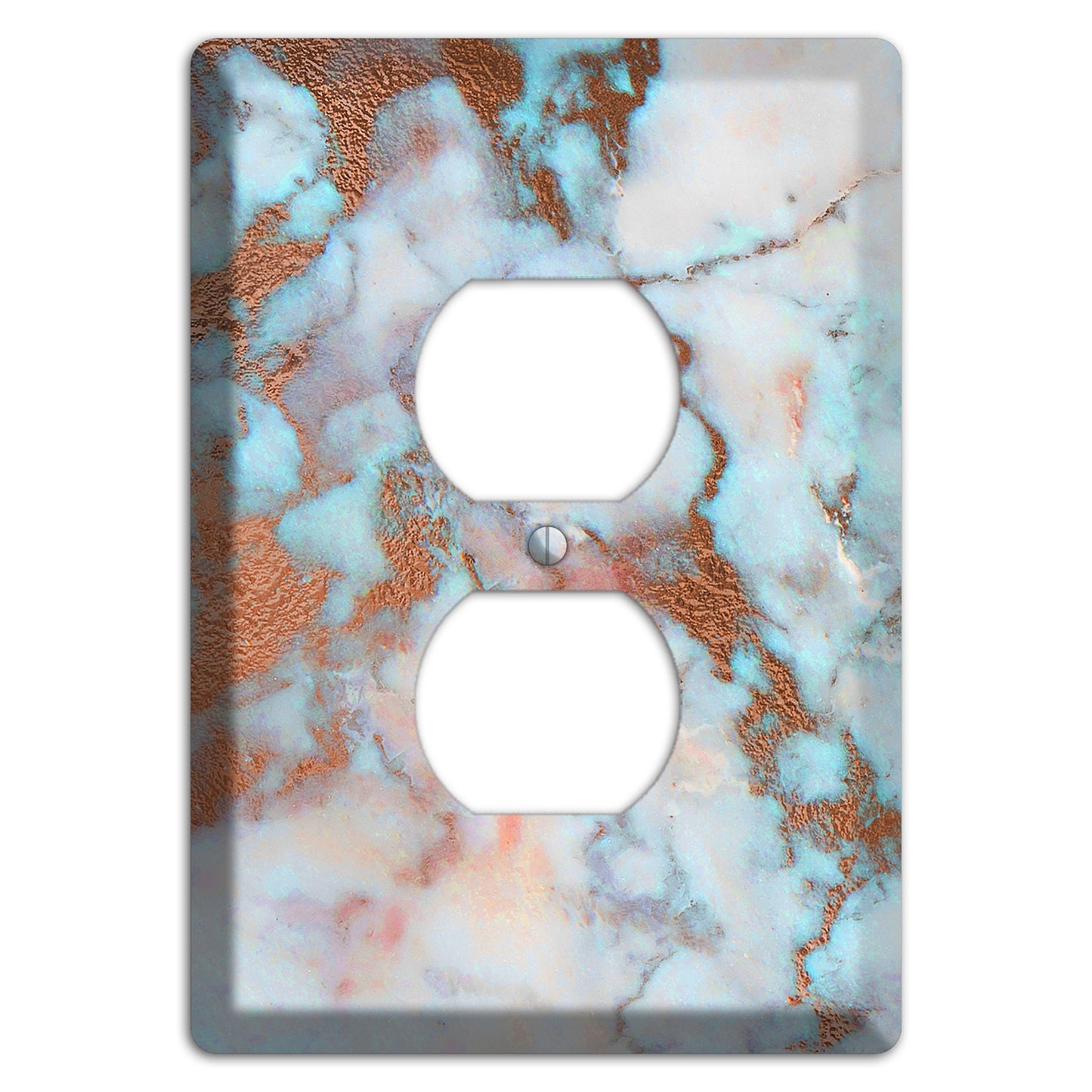 Regent St Blue Marble Duplex Outlet Wallplate