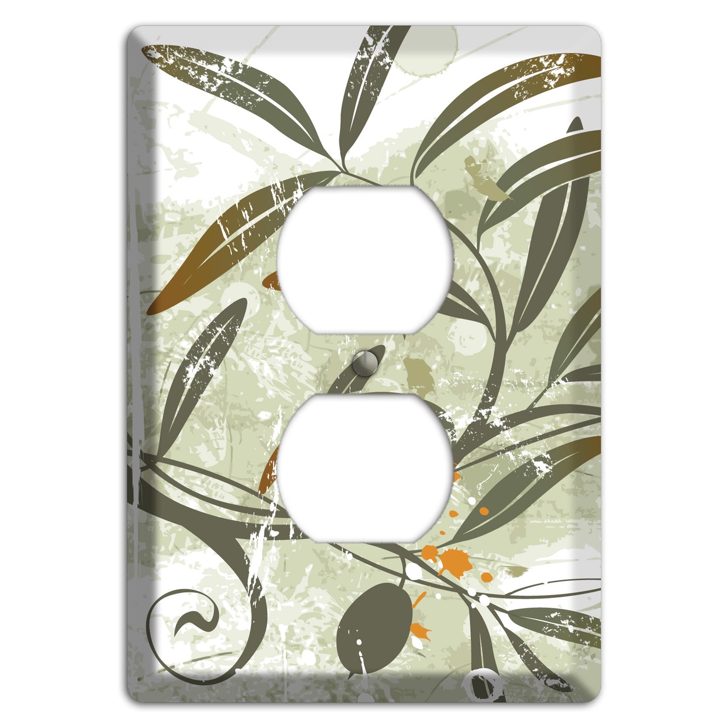 Green Olive Foliage Duplex Outlet Wallplate