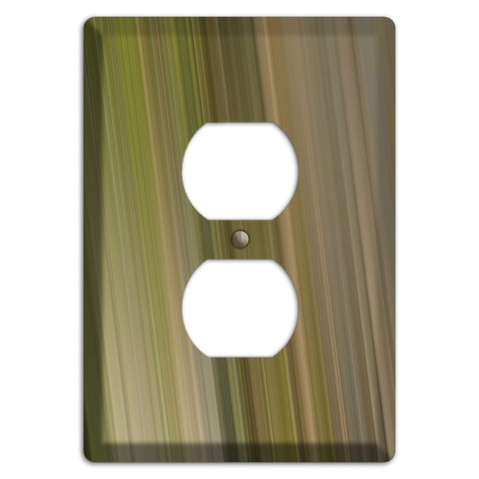 Olive and Brown Ray of Light Duplex Outlet Wallplate