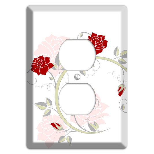 Red Rose Duplex Outlet Wallplate