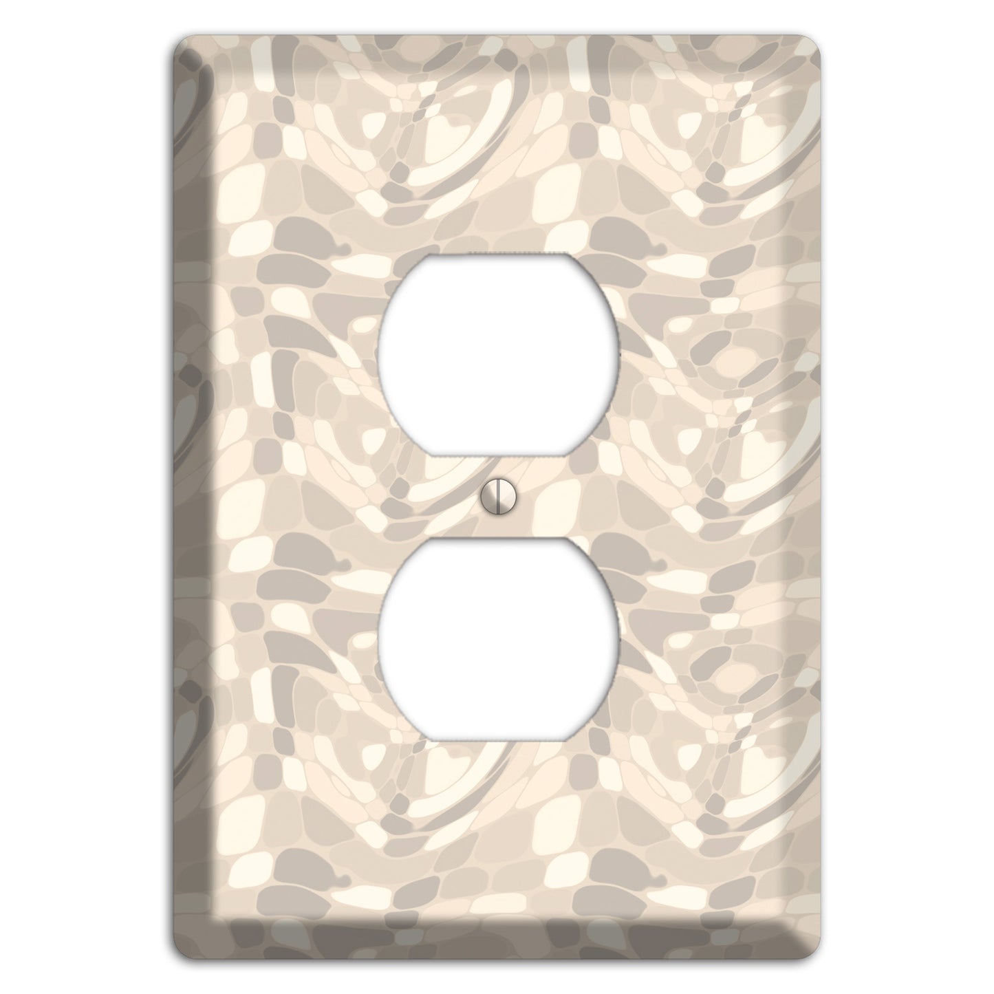 Beige Large Abstract Duplex Outlet Wallplate