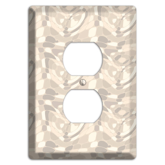 Beige Large Abstract Duplex Outlet Wallplate