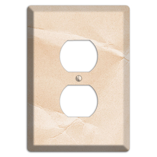 Almond Neutral Texture Duplex Outlet Wallplate