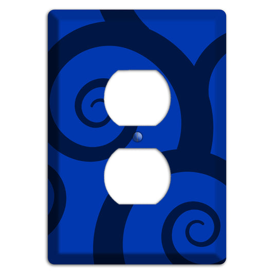 Blue Large Swirl Duplex Outlet Wallplate