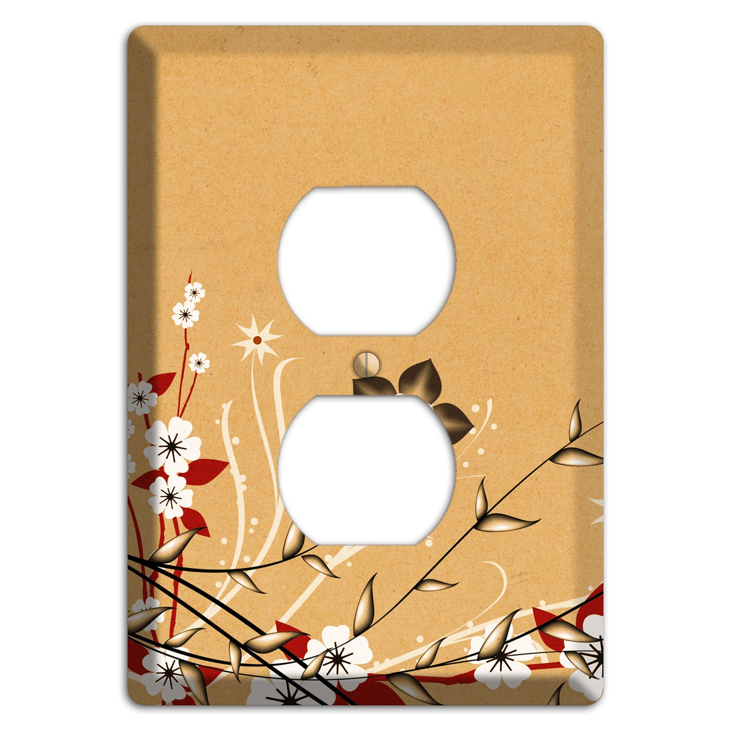 Delicate Red Flowers 2 Duplex Outlet Wallplate