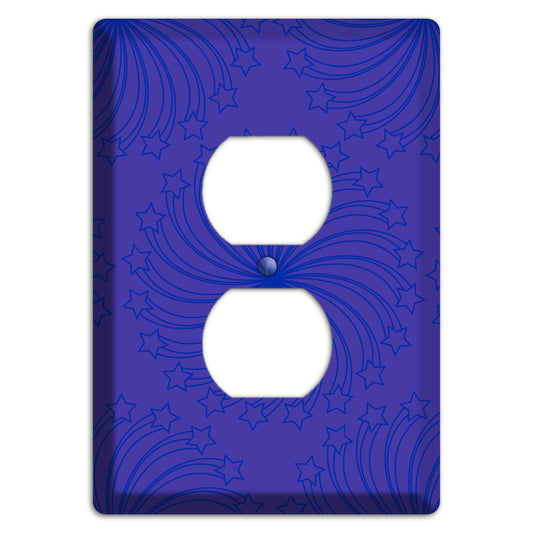 Multi Purple Star Swirl Duplex Outlet Wallplate