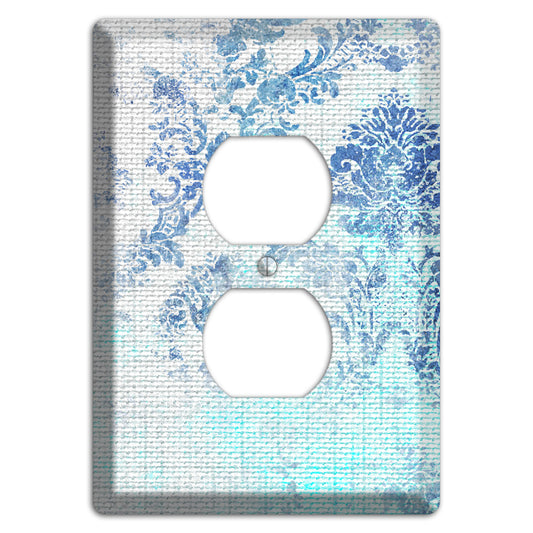 Ice Cold Whimsical Damask Duplex Outlet Wallplate