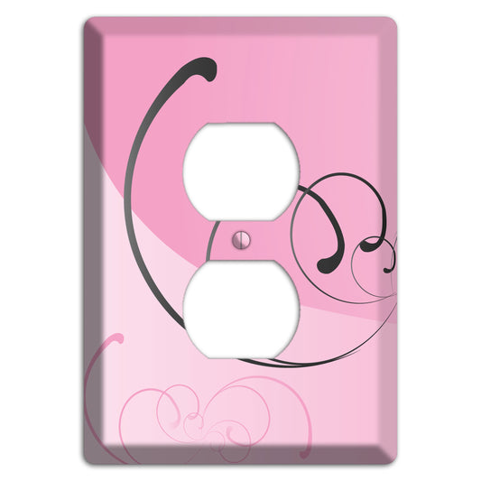 Pink Swoop Duplex Outlet Wallplate