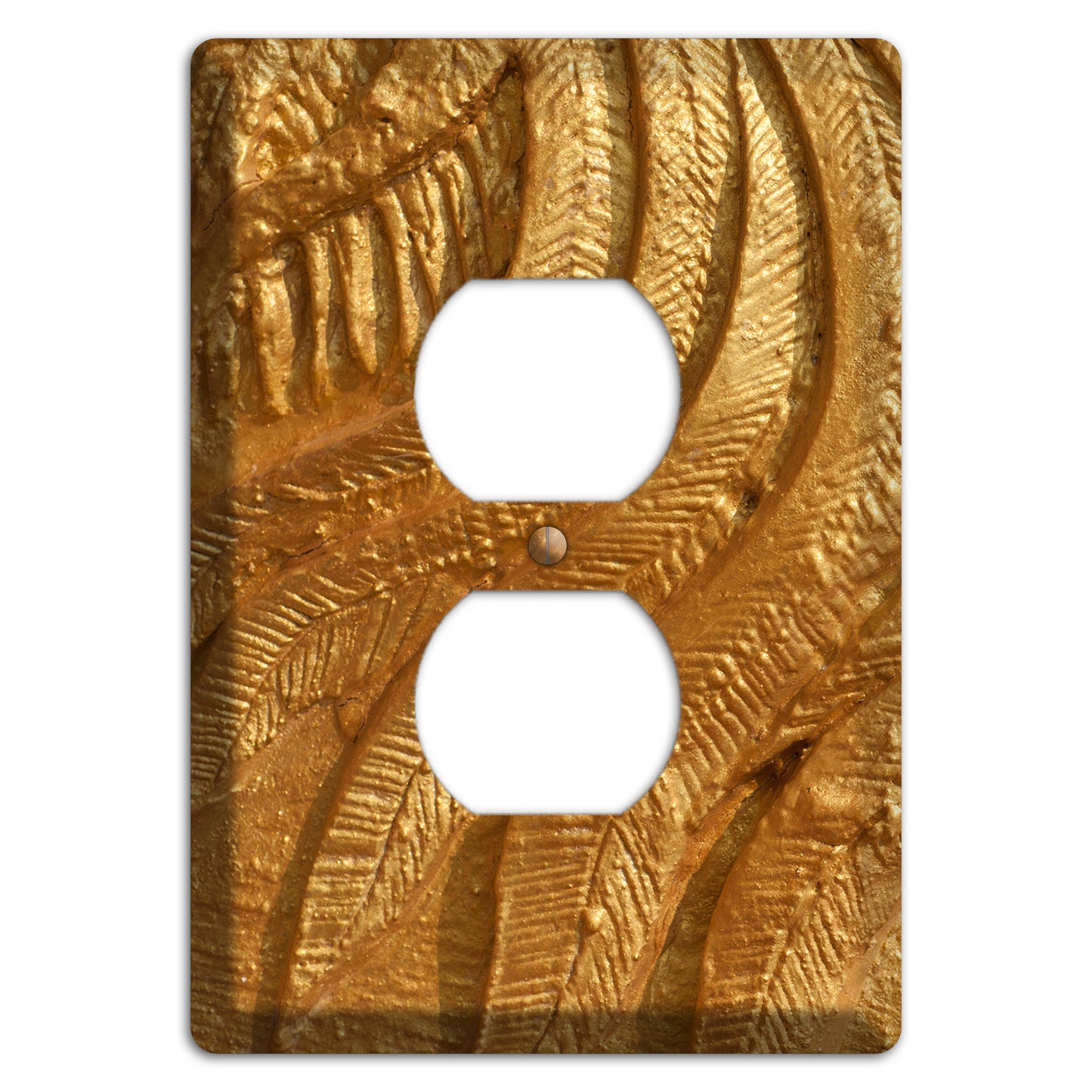 Gold Swirl Concrete Duplex Outlet Wallplate