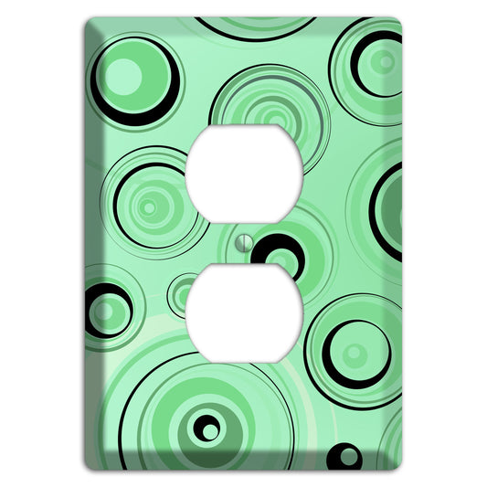 Mint Green Circles Duplex Outlet Wallplate