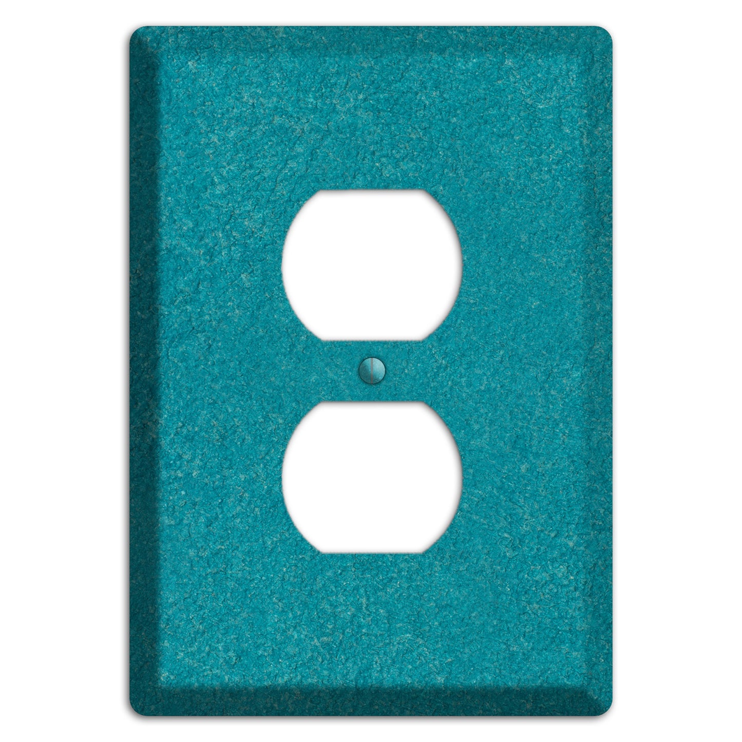 Stucco Teal Duplex Outlet Wallplate