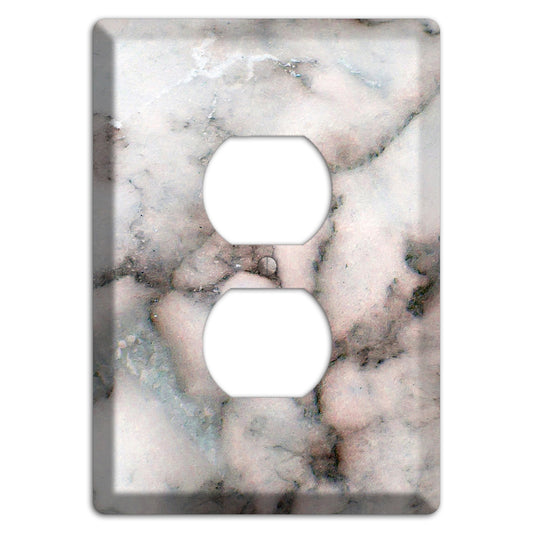 Black, Maroon Marble Duplex Outlet Wallplate