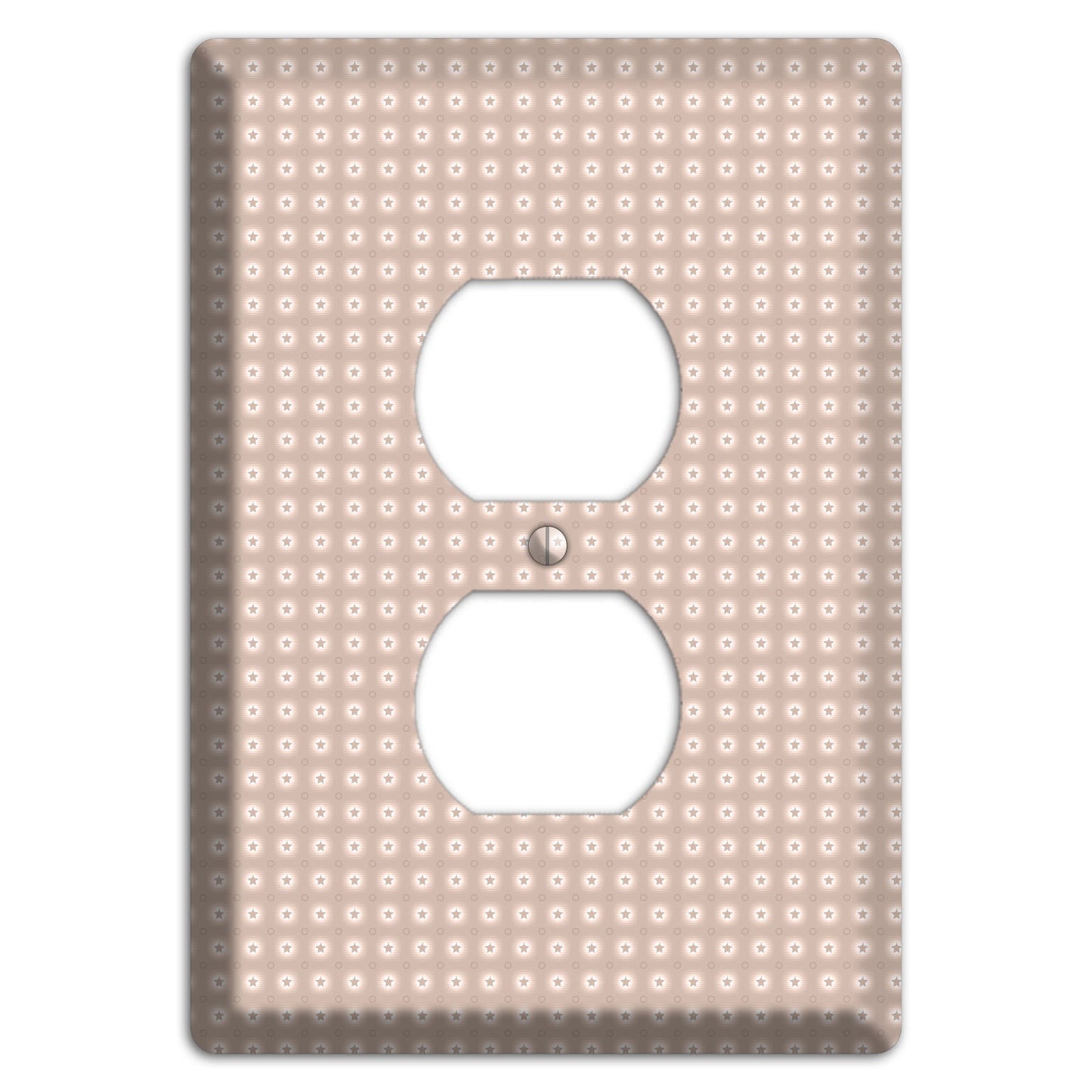 Beige with Circled Stars Duplex Outlet Wallplate