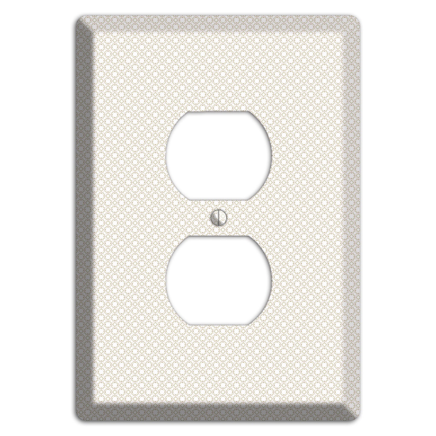 Off White Geometric Duplex Outlet Wallplate