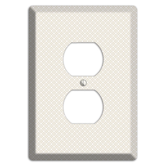 Off White Geometric Duplex Outlet Wallplate