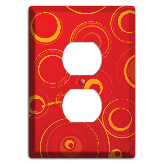 Red Circles Duplex Outlet Wallplate