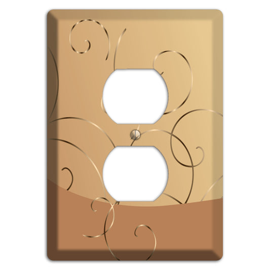 Light Brown and Beige Swirl Duplex Outlet Wallplate