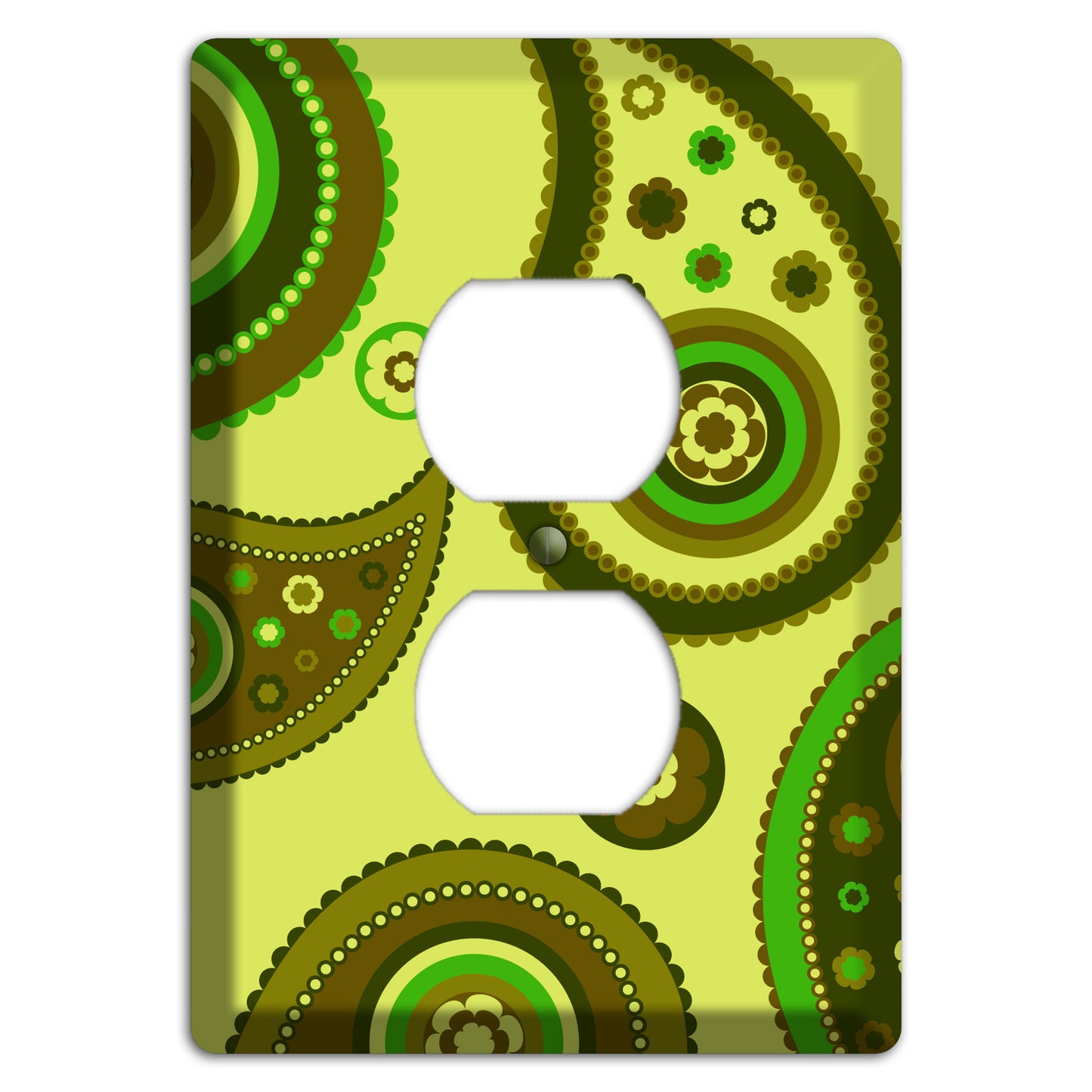 Bright Green Paisley Duplex Outlet Wallplate