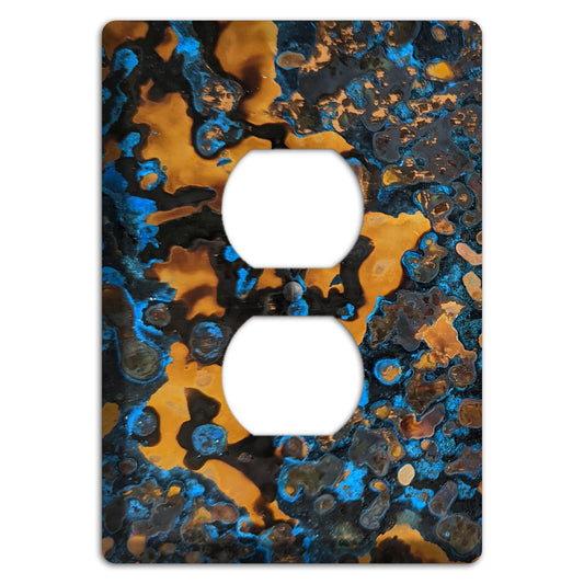 Solid Copper Turquoise Duplex Outlet Cover Plate