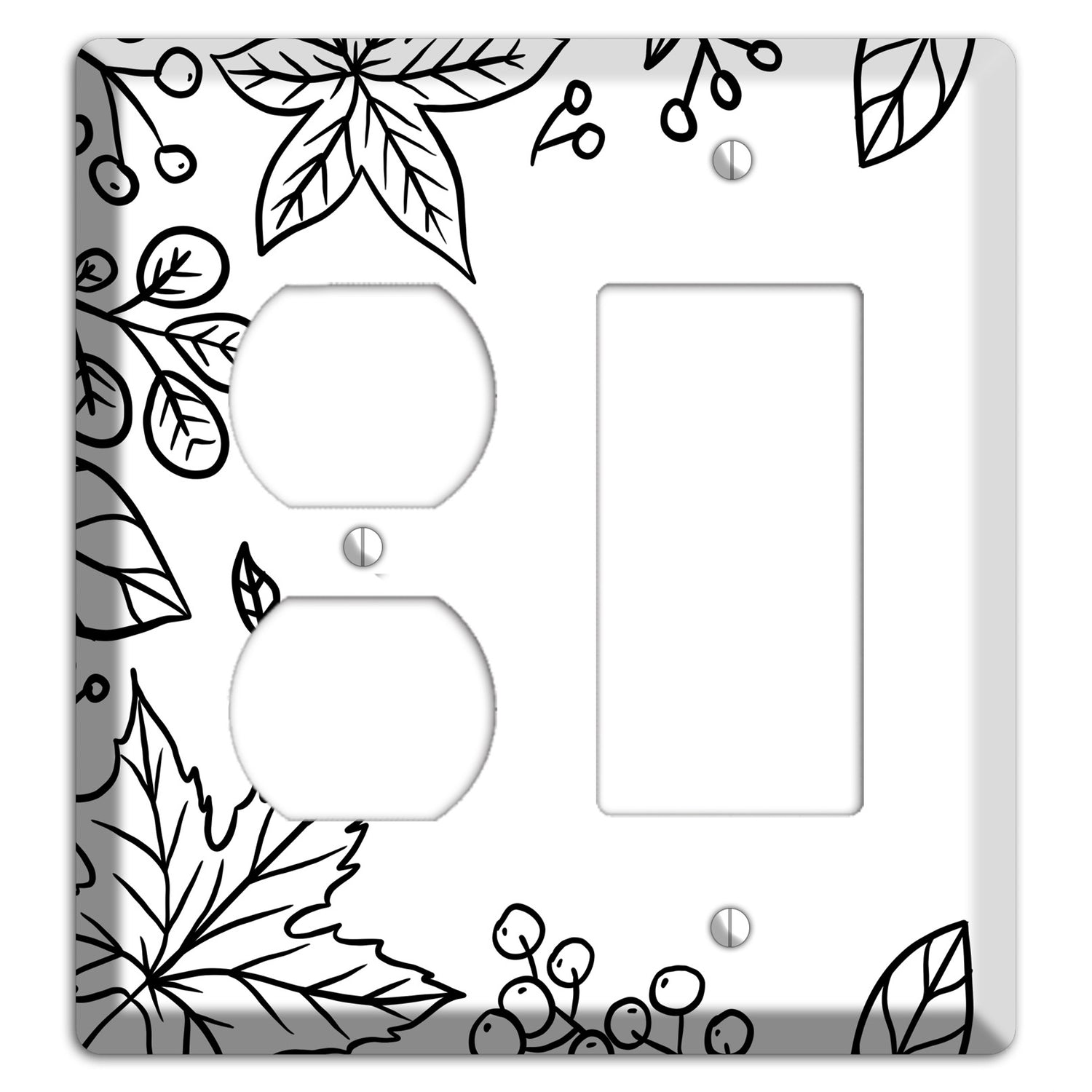 Hand-Drawn Floral 25 Duplex / Rocker Wallplate