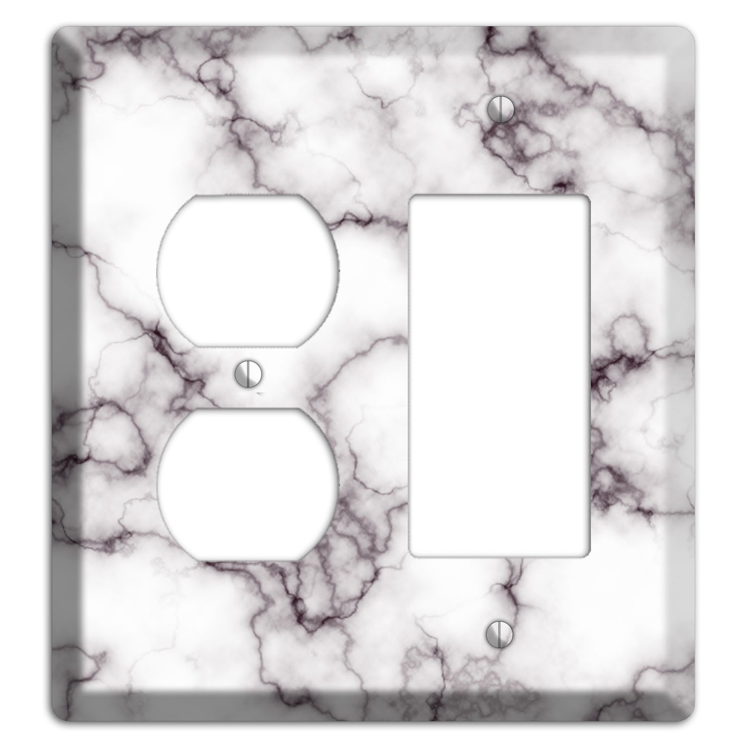 Black Stained Marble Duplex / Rocker Wallplate