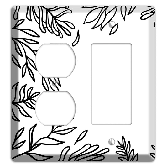 Hand-Drawn Leaves 8 Duplex / Rocker Wallplate