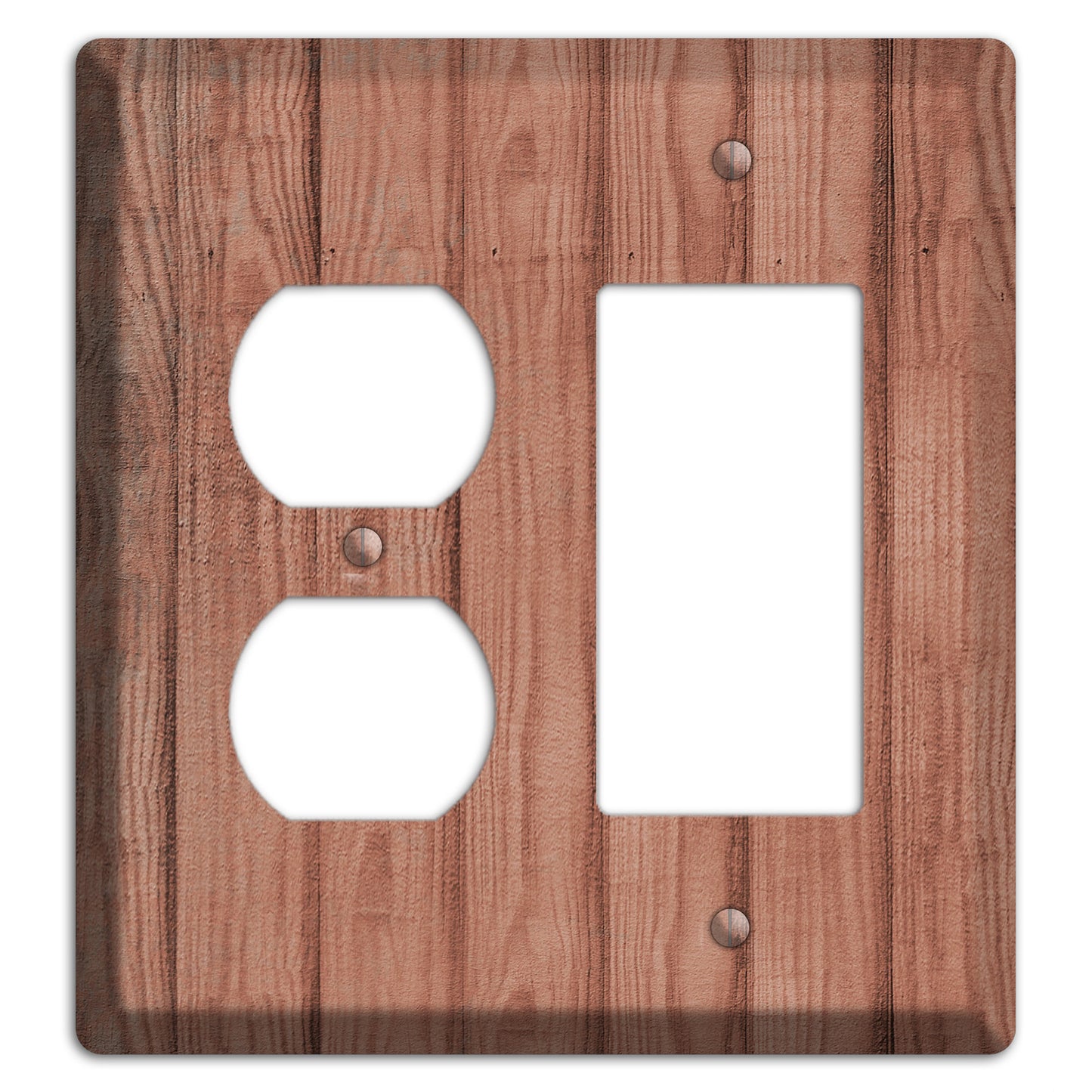 Coral Tree Weathered Wood Duplex / Rocker Wallplate