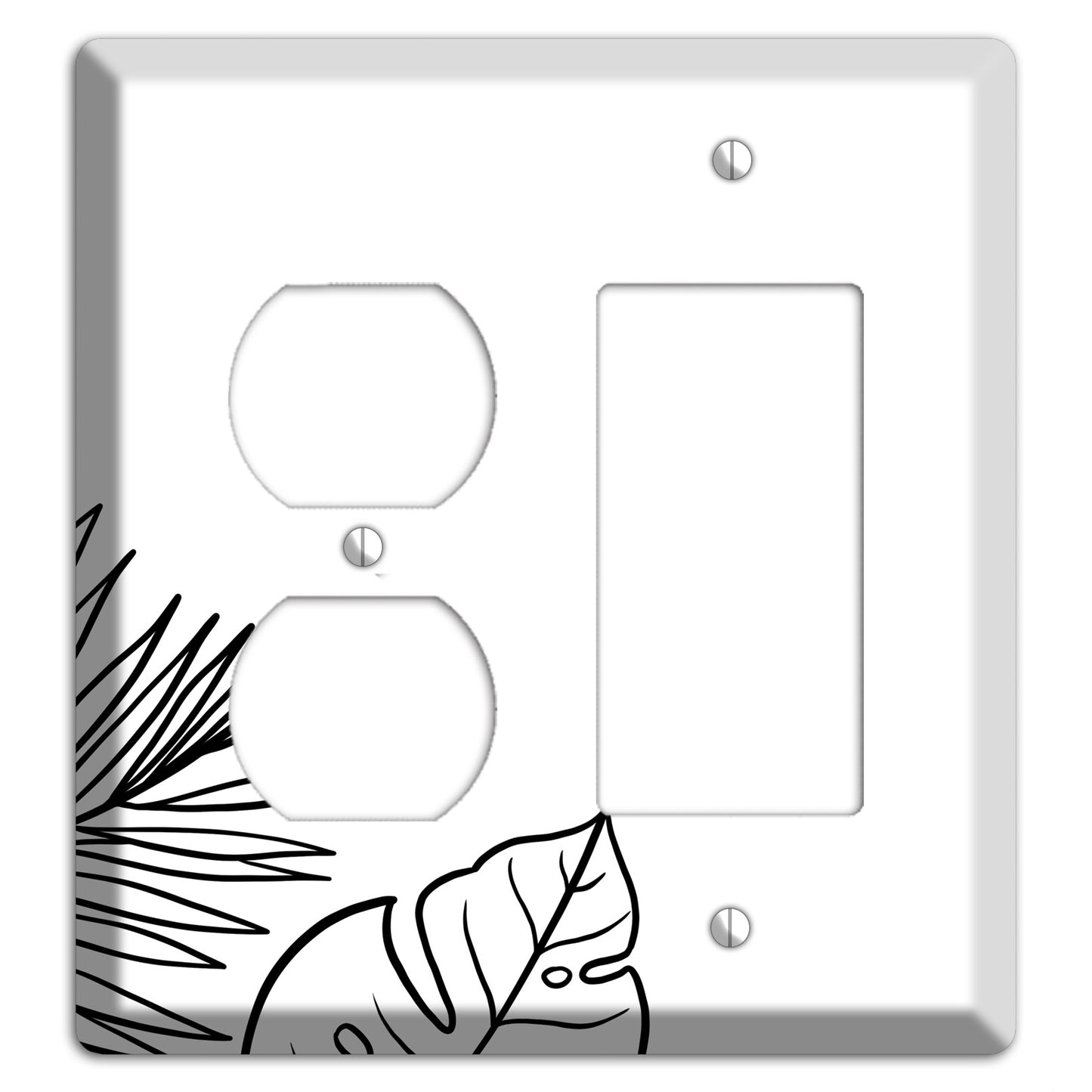 Hand-Drawn Leaves 2 Duplex / Rocker Wallplate