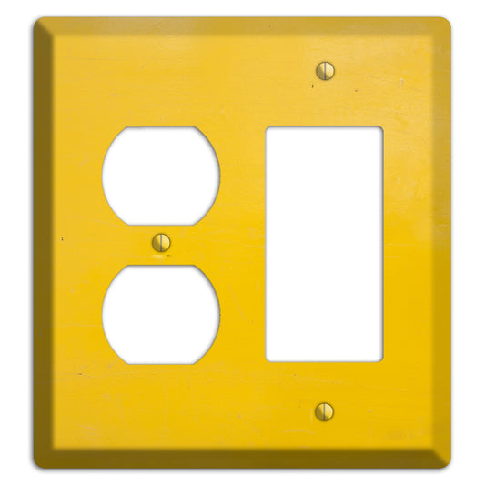 Bright Yellow Concrete Duplex / Rocker Wallplate