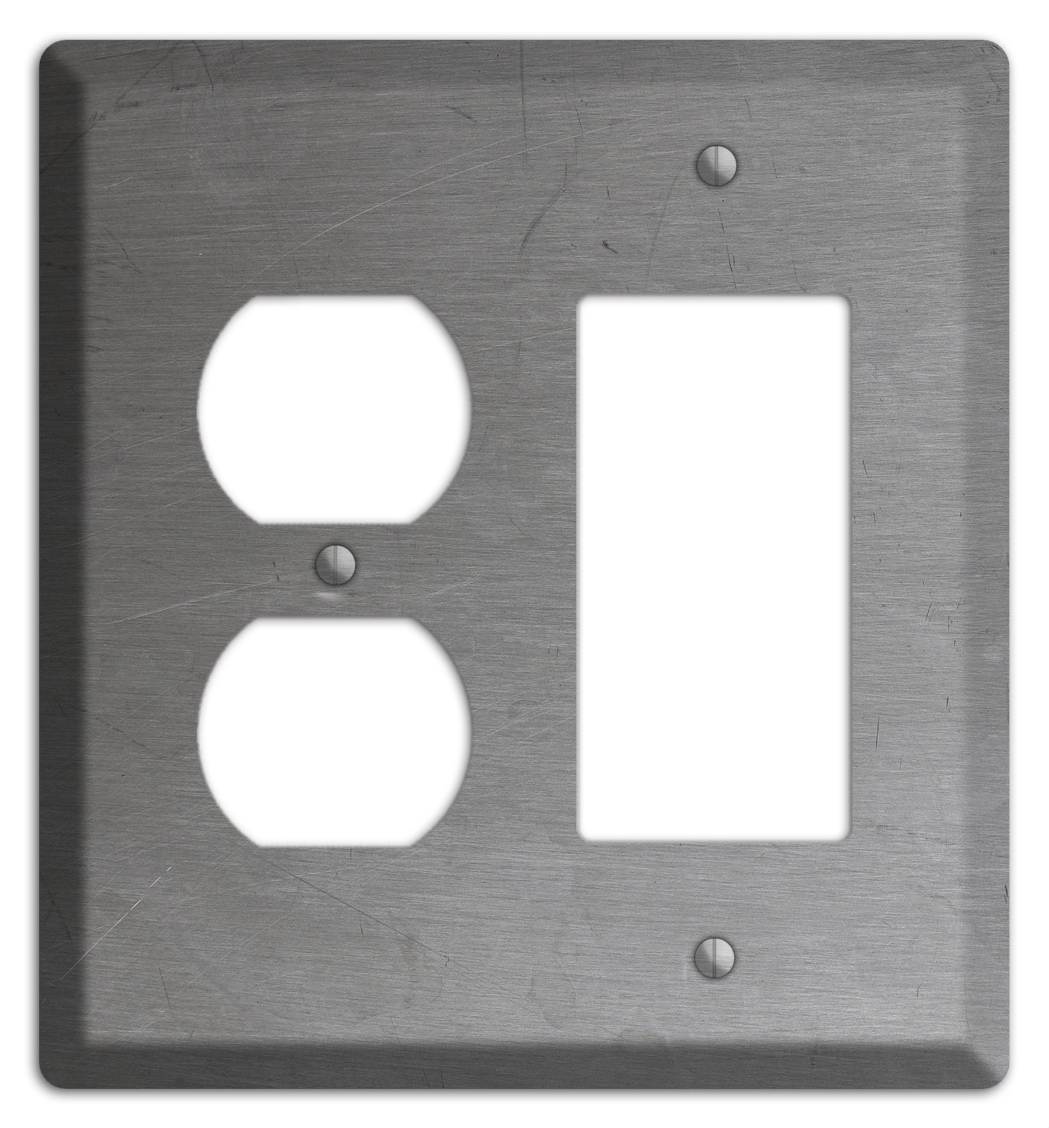 Raw Steel Duplex / Rocker Wallplate