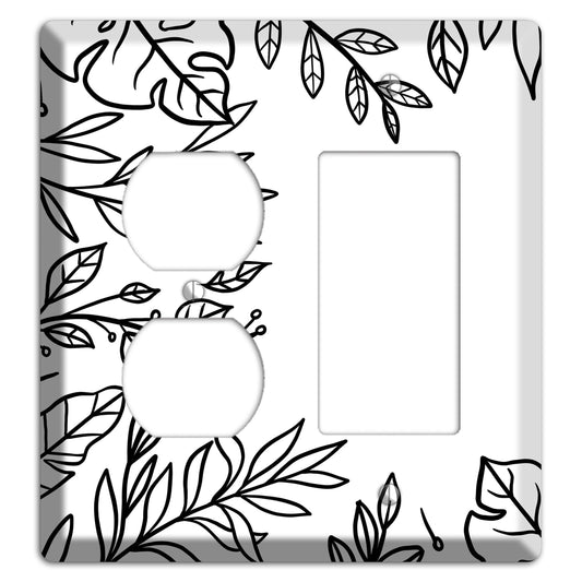 Hand-Drawn Leaves 6 Duplex / Rocker Wallplate