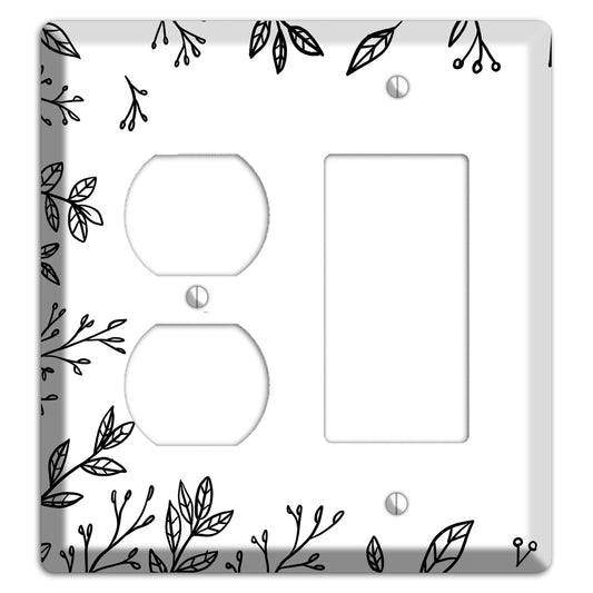 Hand-Drawn Floral 29 Duplex / Rocker Wallplate