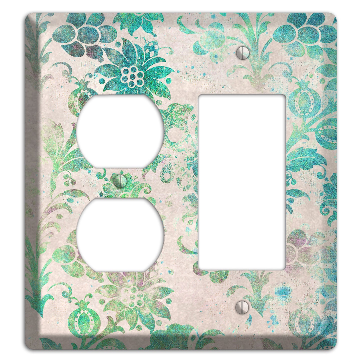 Acapulco Whimsical Damask Duplex / Rocker Wallplate