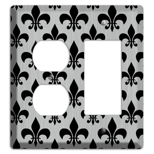 Fleur de Lis Stainless Duplex / Rocker Wallplate