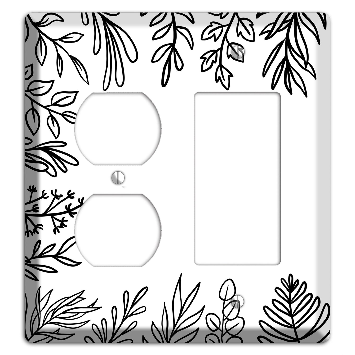 Hand-Drawn Floral 39 Duplex / Rocker Wallplate