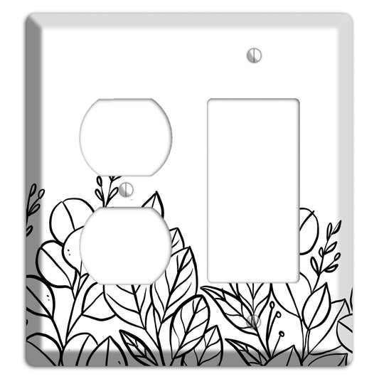 Hand-Drawn Floral 15 Duplex / Rocker Wallplate